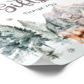 Waldtiere Hirsche Winterkarten und Geschenke Poster (Ecke)