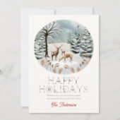 Waldtiere Hirsche Winterscape Weihnachten (Vorderseite)