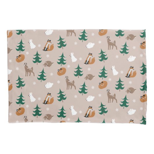 Waldtiere Hirschfocken Bunny Pattern Trees Kissenbezug (Vorderseite)