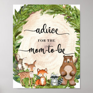 Waldtiere Holzberatung für die zukünftige Mutter Poster