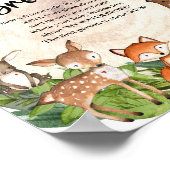 Waldtiere Holzschnitt Mein Wasser Broke Spiel Poster (Ecke)