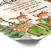 Waldtiere Holzschnitt Schnuller Jagdwild Poster (Ecke)