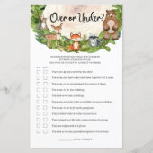 Waldtiere Holzschnitt über oder unter Wild (Vorderseite)