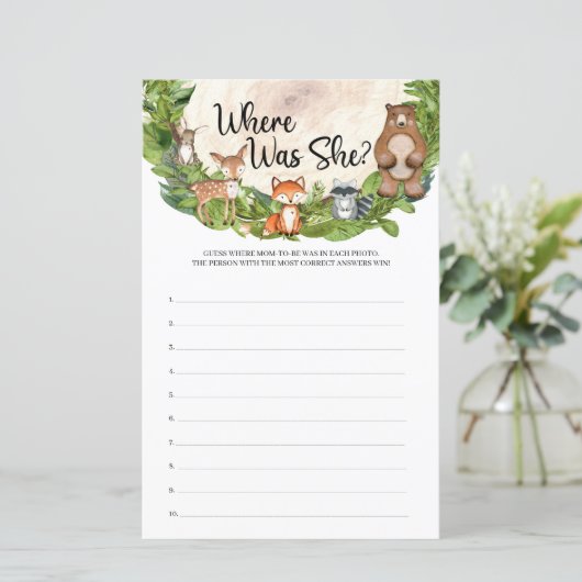 Waldtiere Holzschnitzel grün, wo sie war (Stehend Vorderseite)