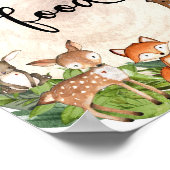 Waldtiere Holzschnitzel Grünpflanzen Lebensmittelz Poster (Ecke)