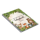 Waldtiere Holzschnitzelgrün Baby Notizblock (Rechte Seite)