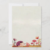 Waldtiere Igel Girl Baby Dusche Einladung (Rückseite)