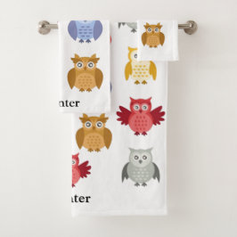 Waldtiere Ihr Name Moderne Badhandtuch Set