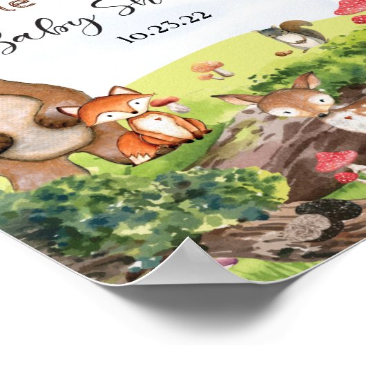 Waldtiere im Forstzeichen Poster (Ecke)