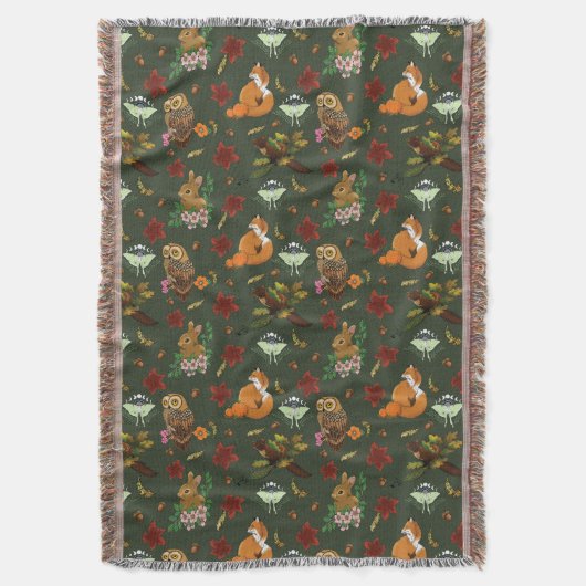 Waldtiere im Herbst grün Decke (Vorderseite Vertikal)