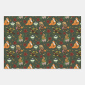 Waldtiere im Herbst grün Geschenkpapier Set (Vorderseite 3)