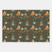 Waldtiere im Herbst grün Geschenkpapier Set (Vorderseite 2)