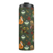 Waldtiere im Herbst grün Thermosbecher (Vorderseite)