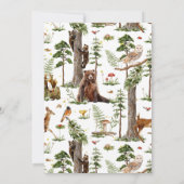 Waldtiere im offenen Haus Babydusche Einladung (Rückseite)