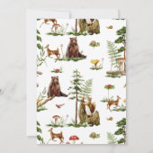 Waldtiere im offenen Haus Babydusche Einladung (Rückseite)