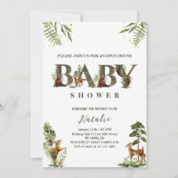 Waldtiere im offenen Haus Babydusche