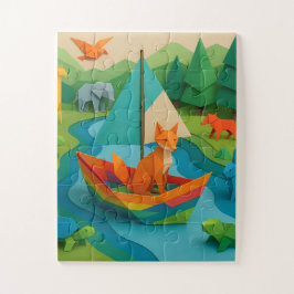 Waldtiere im Origami-Stil – Bunte Origami-Wildnis  Puzzle
