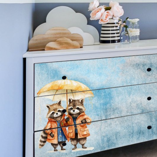 Waldtiere im Regenfall Seidenpapier