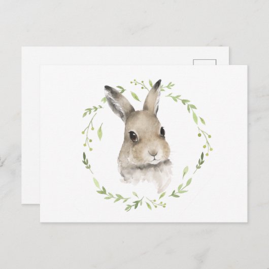 Waldtiere im Wald Bunny Name Wasserfarbe Postkarte (Vorne/Hinten)