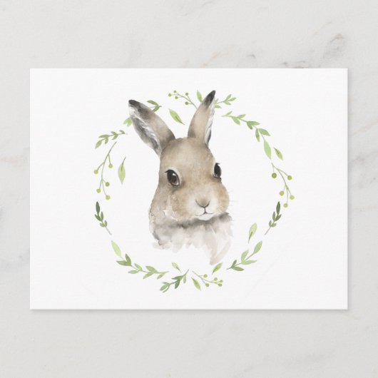 Waldtiere im Wald Bunny Name Wasserfarbe Postkarte (Vorderseite)