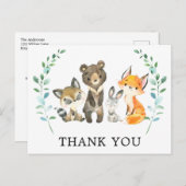 Waldtiere im Wald Danke Postkarte (Vorne/Hinten)