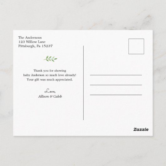 Waldtiere im Wald Danke Postkarte (Rückseite)