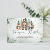 Waldtiere im Wald Winter Windeln Raffel Begleitkarte (Stehend Vorderseite)