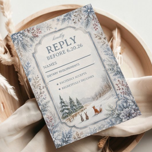 Waldtiere im Winter RSVP Karte