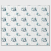 Waldtiere im Winterwaldmuster Geschenkpapier (Flach)