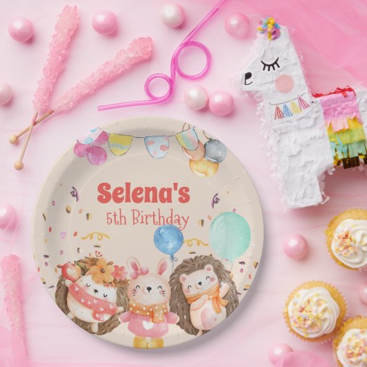 Waldtiere in Aquarellen Pappteller (Party)