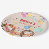 Waldtiere in Aquarellen Pappteller (Schrägansicht)