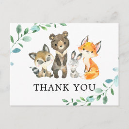 Waldtiere in den Wäldern Danke, Postcard Postkarte