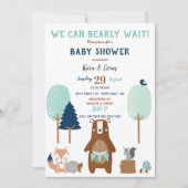 Waldtiere in den Wäldern tragen einen rustikalen b Einladung (Vorderseite)