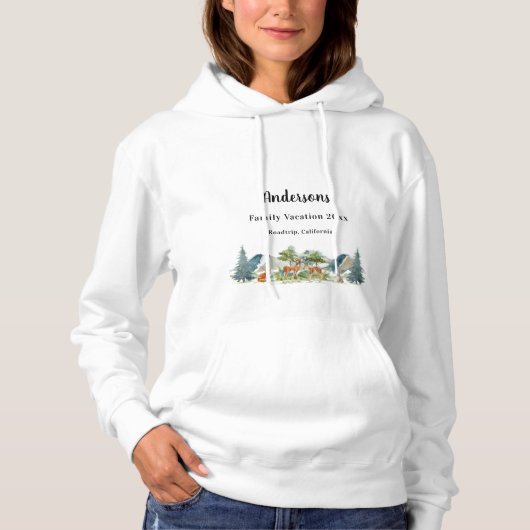 Waldtiere in Familienurlaub Hoodie (Vorderseite)
