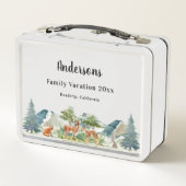 Waldtiere in Familienurlaub Metall Brotdose (Rückseite)