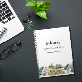 Waldtiere in Familienurlaub Notizblock