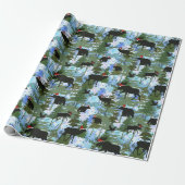 Waldtiere in Santa-Hüten Geschenkpapier (Ungerollt)
