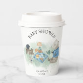 Waldtiere in Wäldern - Babydusche Pappbecher (Rückseite)