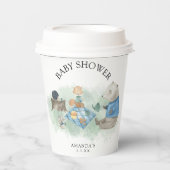 Waldtiere in Wäldern - Babydusche Pappbecher (Vorderseite)