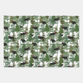 Waldtiere in Weihnachtsmannmützen Geschenkpapier Set (Vorderseite)