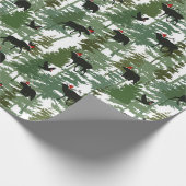Waldtiere in Weihnachtsmannmützen - Umschlagpapier Geschenkpapier (Ecke)