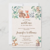 Waldtiere Junge Dusche Einladung (Vorderseite)