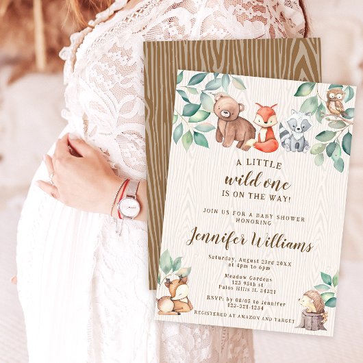 Waldtiere Junge Dusche Einladung