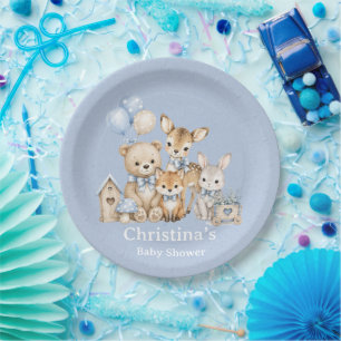 Waldtiere Jungen Baby Shower Pappteller