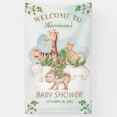 Waldtiere Jungle Greenery Kinderdusche Banner (Vertikal)