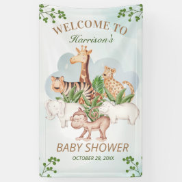 Waldtiere Jungle Greenery Kinderdusche Banner