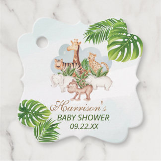 Waldtiere Jungle Greenery Kinderdusche Geschenkanhänger
