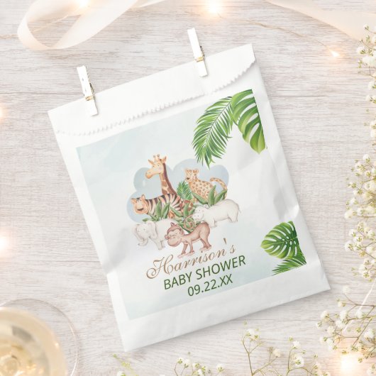 Waldtiere Jungle Greenery Kinderdusche Geschenktütchen (Ausgeschnitten)