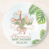 Waldtiere Jungle Greenery Kinderdusche Getränkeuntersetzer (Vorne)