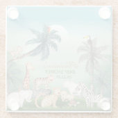 Waldtiere Jungle Greenery Kinderdusche Glasuntersetzer (Rückseite)